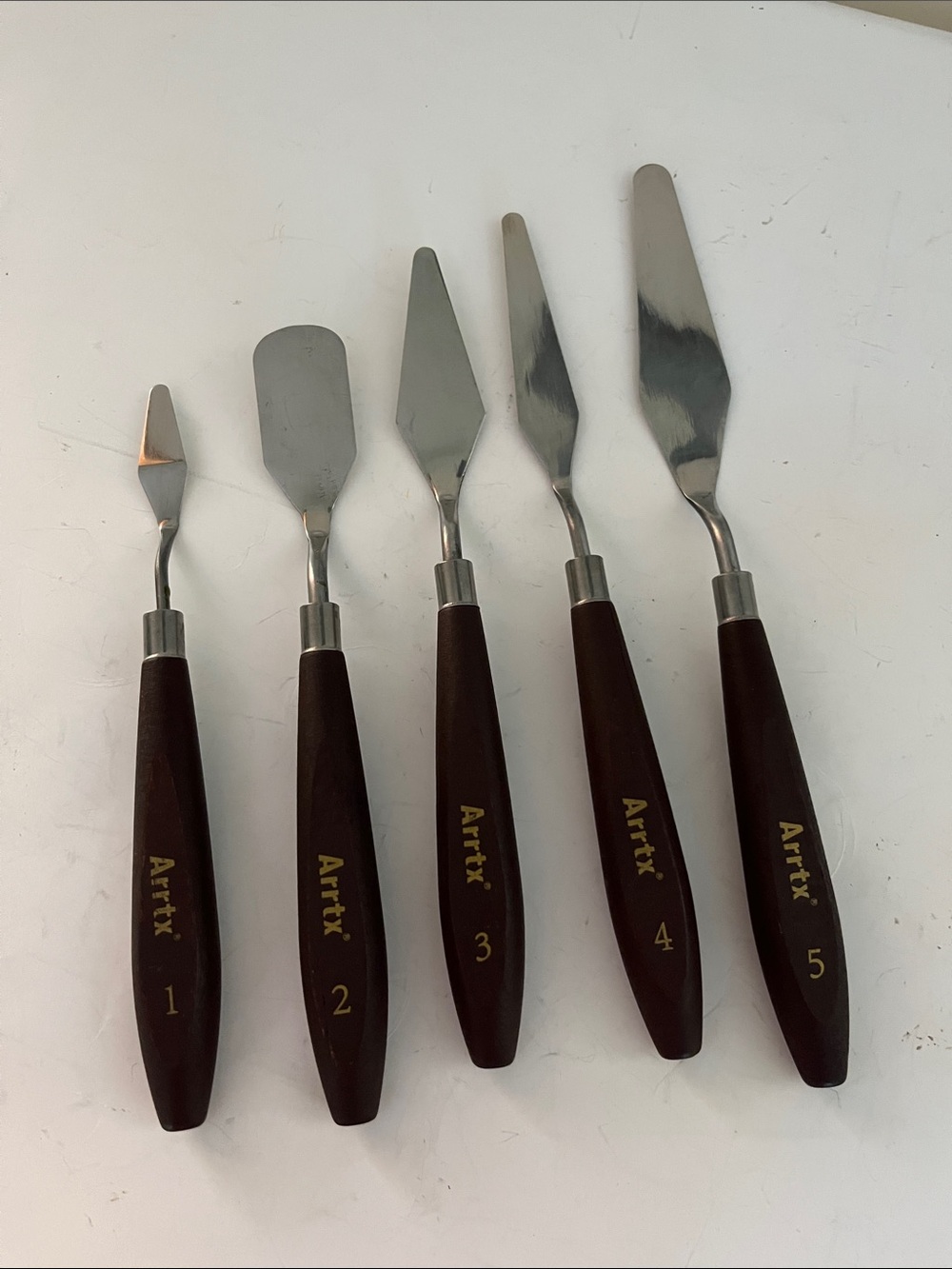 Artrix Palette Knife Set - Brown Handle (Set of 5)